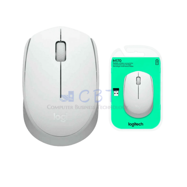 Logitech M170 Wireless Mouse, Ambidextrous, Off-white - Ratón - diestro y zurdo