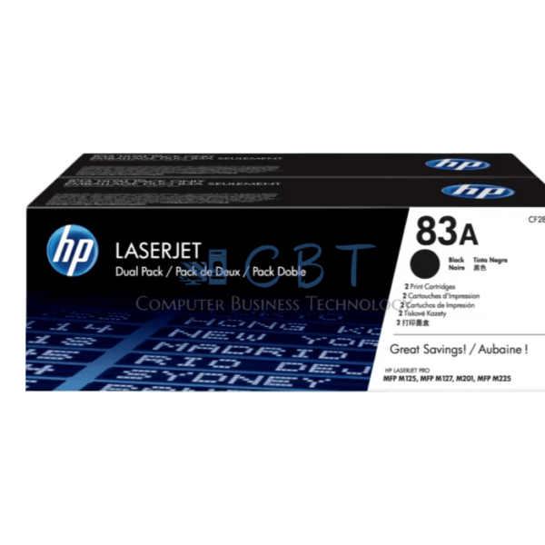 HP Toner 83A - Paquete de 2 - negro