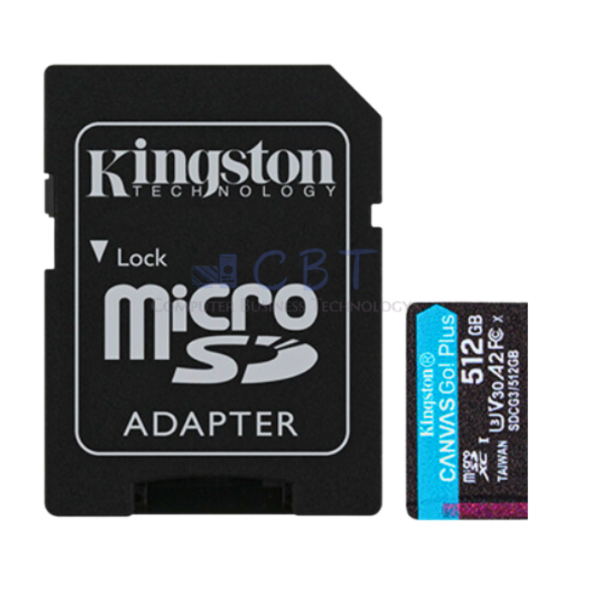 Kingston Canvas Go! Plus - Tarjeta de memoria flash (adaptador microSDXC a SD Incluido) - 512 GB