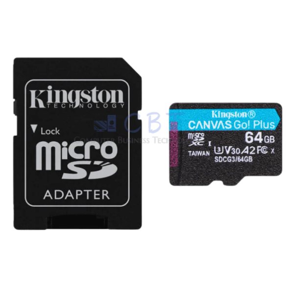 Kingston Canvas Go! Plus - Tarjeta de memoria flash (adaptador microSDXC a SD Incluido) - 64 GB