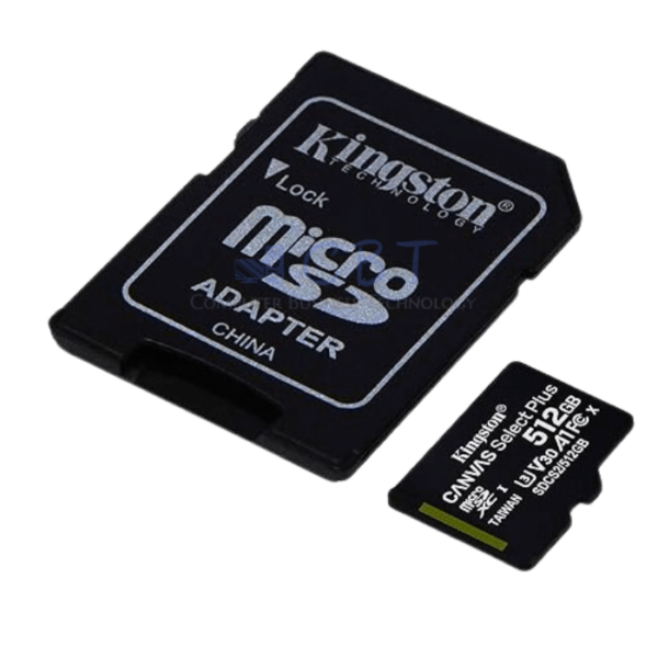 Kingston Canvas Select Plus - Tarjeta de memoria flash (adaptador microSDXC a SD Incluido) - 512 GB