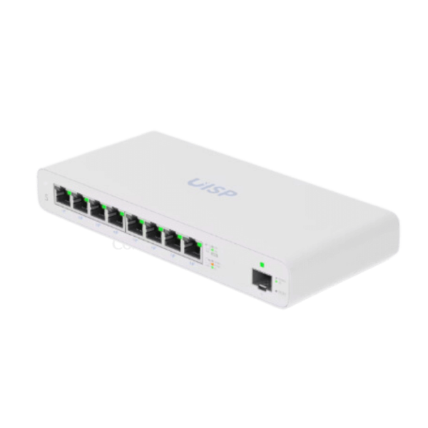 Ubiquiti UISP - Conmutador - 8 x 10/100/1000 (PoE) + 1 x Gigabit SFP