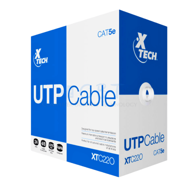 Xtech - Bobina de Cable UTP-CAT 5e-gris