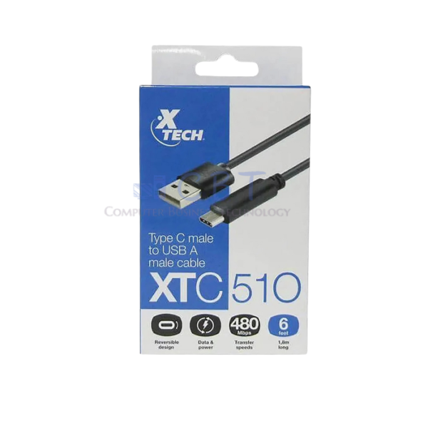 Xtech XTC-510 - Cable USB - 24 pin USB-C (M) reversible a USB (M)