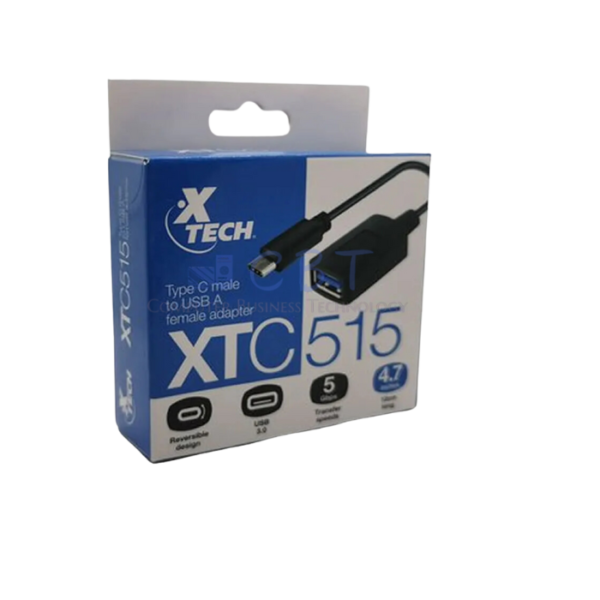 Xtech XTC-515 - Adaptador USB - 24 pin USB-C (M) reversible a USB Tipo A (H)